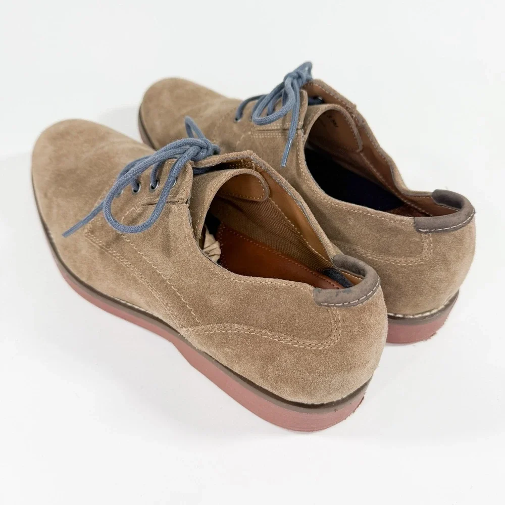 Crown & Ivy Leather Suede Oxford Shoes Men 8.5M Tan Derby Lace Up NWOT‎